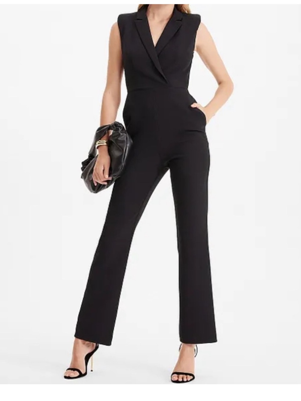 Express Black Sleeveless Blazer Jumpsuit